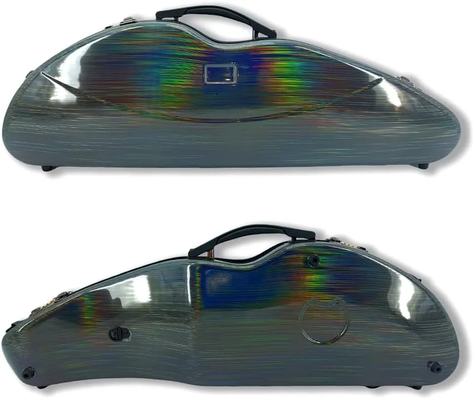 yinfente Violin Case 4/4 Full Size 1.9kg Carbon Fiber Half Round Shape Viloin Bag With Strap Combination Lock And Accessories Bag Colorful