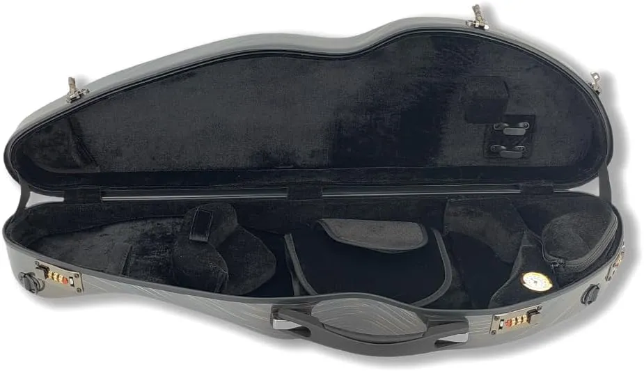yinfente Violin Case 4/4 Full Size 1.9kg Carbon Fiber Half Round Shape Viloin Bag With Strap Combination Lock And Accessories Bag Colorful