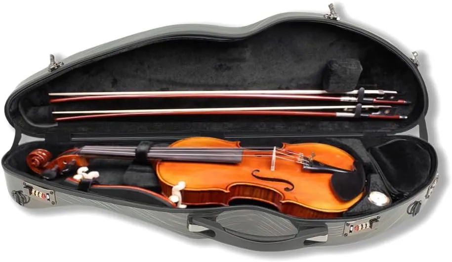 yinfente Violin Case 4/4 Full Size 1.9kg Carbon Fiber Half Round Shape Viloin Bag With Strap Combination Lock And Accessories Bag Colorful