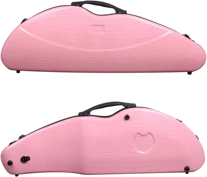 yinfente Violin Case 4/4 Full Size 1.9kg Carbon Fiber Half Round Shape Viloin Bag With Strap Combination Lock And Accessories Bag Pink