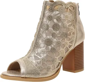 ZBYY Womens Peep Toe Heel Sandal Rhinestones Chunky High Heel Sandals Wedding Party Sexy Dress Wedding Pumps Booties