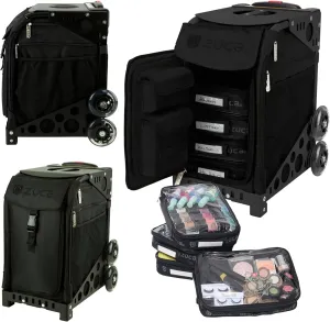 ZUCA Travel Cases for Artists and Professionals - Makeup Case with 5 Vinyl Utility Pouches, Travel Cover, 41" Telescoping Handle, Rolling Wheels & Sturdy Aluminum Frame for Makeup Artists and Creative